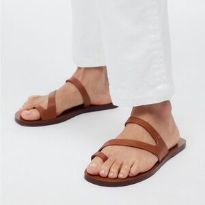 Madewell Gabi Brown Leather Strap Sandals - New